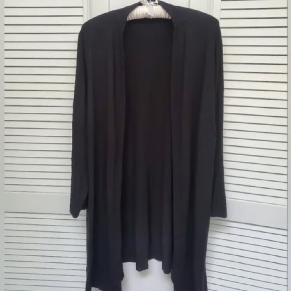 J.Jill Black “Wearever Ultrafine Long Jacket” Duster 2x